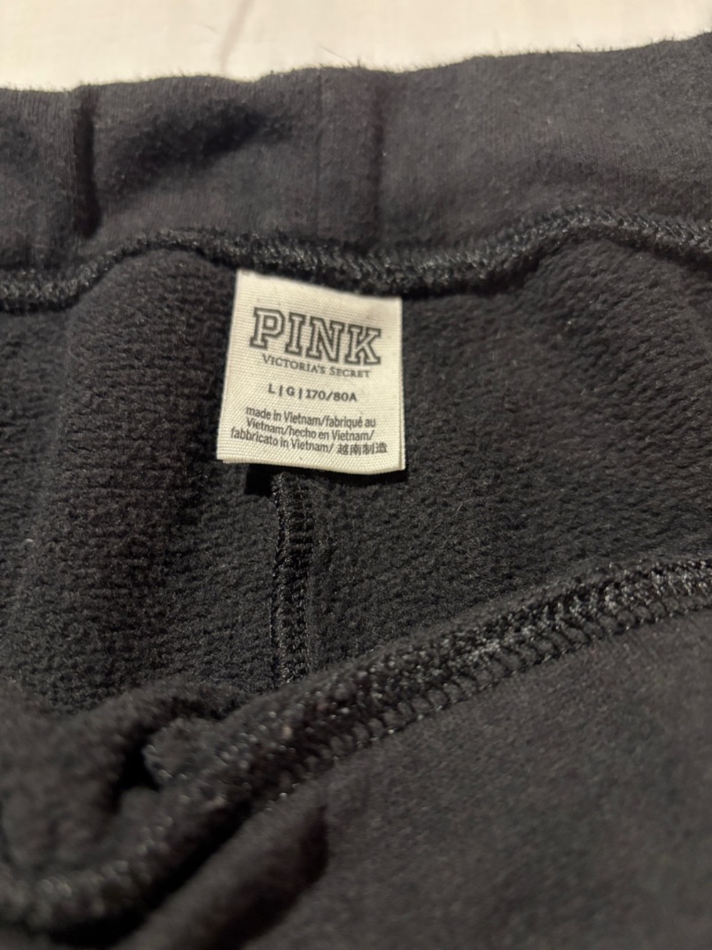 PINK Victoria's Secret Black Fleece-Lined Athletic Shorts